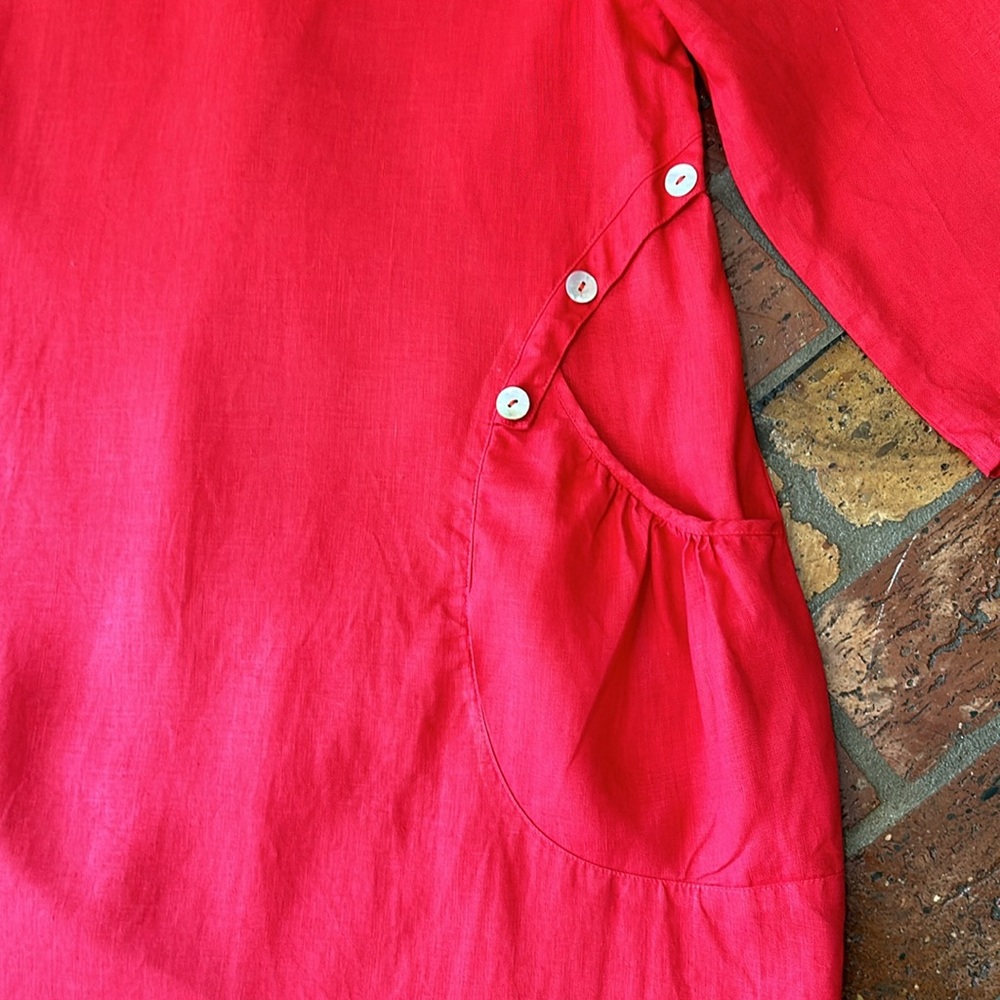 Match Point %100 linen dress sz Large - Picture 9 of 11